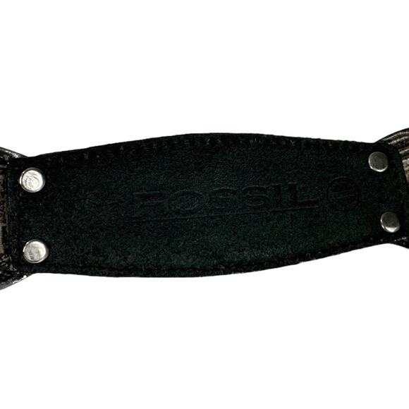 Vintage Fossil Black Leather Concho Style Belt Medium Western Rodeo Cowgirl - Picture 7 of 8